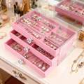 3 Layer Transparent Jewelry Box Organizer For Girls High Storage Jewellery Organizer Box With Secure Compartments. 