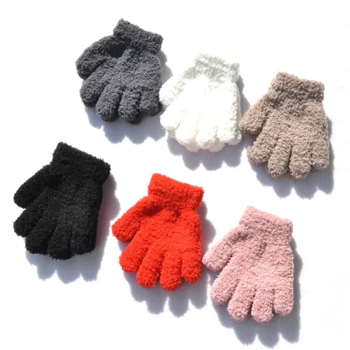 New%201-4Y%20Kids%20Gloves%20Winter%20Baby%20Plush%20Coral%20Gloves%20Toddler%20Full%20Fingers%20Cute%20Mittens%20Warm%20Windproof%20Glove%20For%20Boys%20Girls%20-%20Image%203