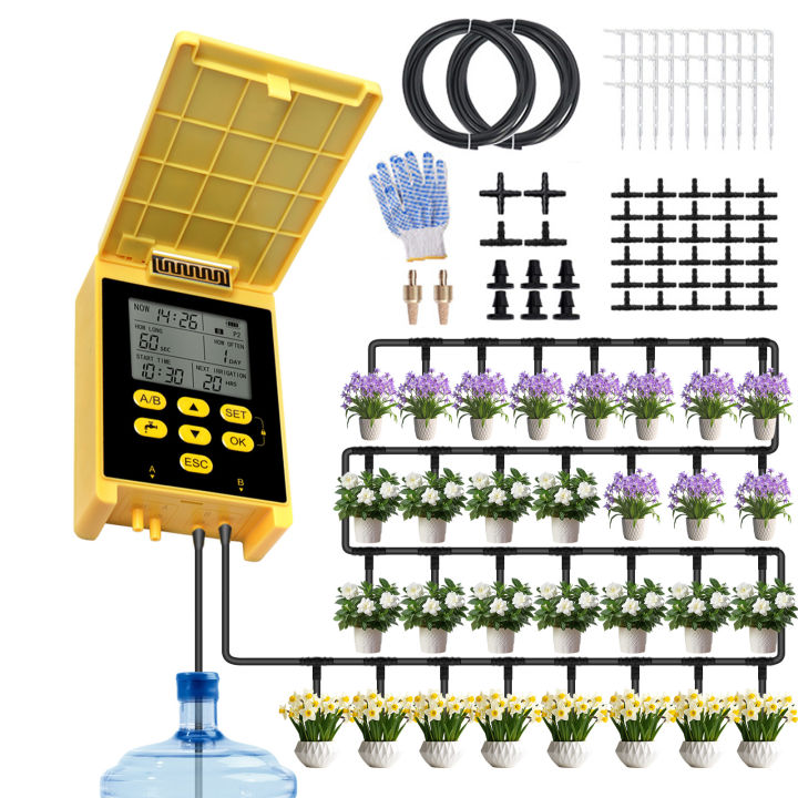 Dual Pump Solar Drip Irrigation System with Rain Sensing Digital ...