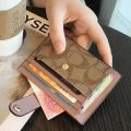 Women Short Small Wallets Fold Card Holder ID Bag Coin Purse Ladies Wallets Anti-degaussing driver's license card holder.