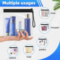 1/2/4pcs Luggage Transparent Travel Use Leakproof Flight Make Up Waterproof For Women Reusable Airport Security Storage bag.