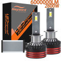 Heyword 2800W 6000000LM PLUS H7 H11 H1 H4 Led Headlight Bulb 6000K LED HB3 HB4 Double Copper Tube Led Light Kit for Car 12V 2PCS.