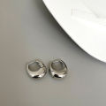 Punk Oval Hoop Earrings Metallic Geometric Ear Buckle Minimalist Style U-shaped Ear Buckle Daily Life Earring Accessories.