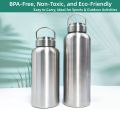 450-1500ml Stainless Steel Water Bottle Single Wall Bottle Large Capacity Big Mouth Flasks with Lid Cycling Drinkware Sports. 