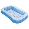 INTEX Pink & Sky Blue Rectangular Baby Pool with Soft Floor With Pump & 10Pcs Balls ( 65.5" L x 39.5" W x 11" H ) 58423 Intex baby pool. 