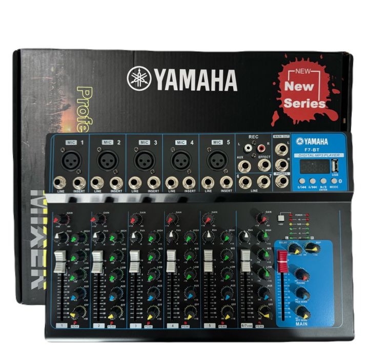 7 Channel Yamaha F7 Mixer BT USB MIC XLR AUX EFFECT