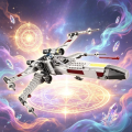 New MOC Space Battle X Spaceship Vehicle Building Blocks Model, Home Decor Ornament, Festival . 