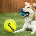 Dog Toy Set Q-MONSTER Thick Walled Natural  Squeak Chew Balls for Dogs Tennis Interactive Bouncy Balls for Training 4-pack. 