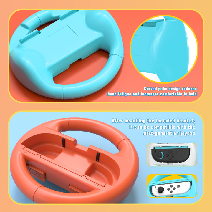 2 Pcs/Set Racing Steering Wheels for Nintendo Switch & Switch Oled ...