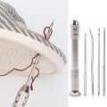 5Pcs/set Leather Sewing Kit Replaceable Needle with Awl Handle Set DIY Leathercraft Shoes Repair Tools Punch Stitching Needles. 