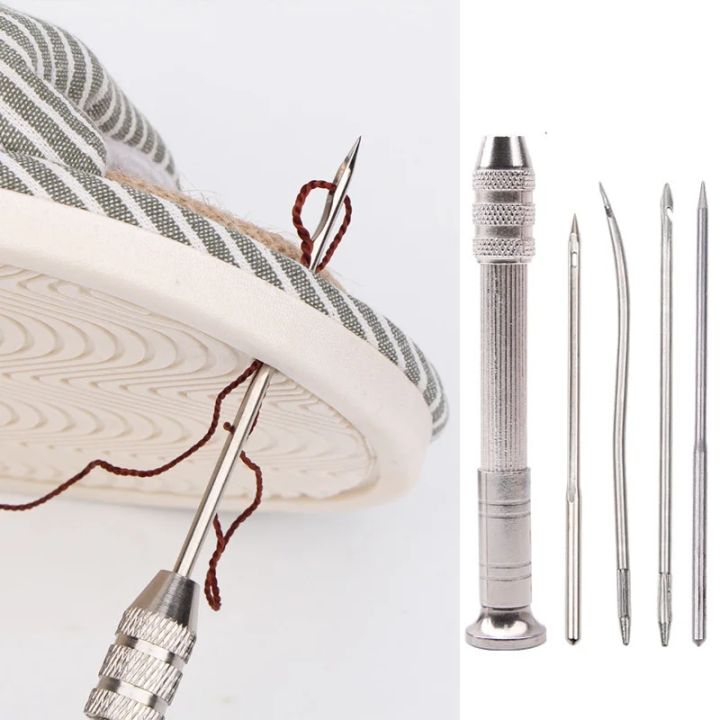 5Pcs/set%20Leather%20Sewing%20Kit%20Replaceable%20Needle%20with%20Awl%20Handle%20Set%20DIY%20Leathercraft%20Shoes%20Repair%20Tools%20Punch%20Stitching%20Needles%20-%20Image%205