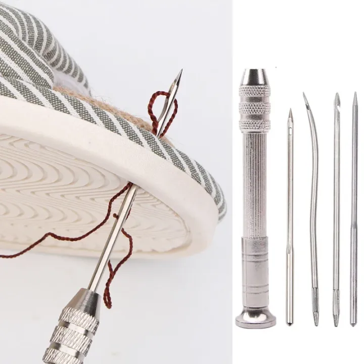 5Pcs/set%20Leather%20Sewing%20Kit%20Replaceable%20Needle%20with%20Awl%20Handle%20Set%20DIY%20Leathercraft%20Shoes%20Repair%20Tools%20Punch%20Stitching%20Needles%20-%20Image%205