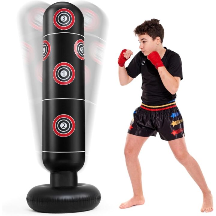 Out Shock Boxing Machine Inflatable 160cm Heavy Duty Inflatable Punching Bag - Free Standing Kickboxing ...