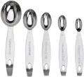 Cuisipro®Stainless steel measuring spoon set silver stainless steel measuring spoon set 5 PCs 1/8, 1/4, 1tsp and 1tbsp. 