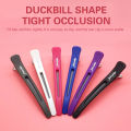 6Pcs/set Plastic Duck Bill Hair Clips for Sectioning Hair - Professional Non Slip Silicone band Clips Salon Hairpins. 