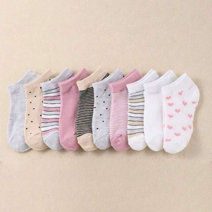 10%20Pairs%20Adorable%20Kid's%20Socks%20-%20Comfortable%20Socks%20Suitable%20for%20Boys%20and%20Girls,%20Featuring%20Stripes%20and%20Heart-Shaped%20Patterns%20-%20Image%203