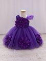 Girls Princess Dress 1-5 Y baby Girls Wedding Sleeveless Three-Dimensional butterfly Mesh Carnival Birthday Party Evening Dress.