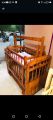 Baby Cot wooden jhula and bad with mettress & Portable Designed. 
