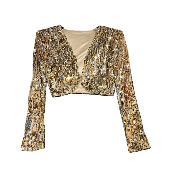 Street%20Fashion%20Joker%20Short%20Edition%20Sequins%20Small%20Suit%20Sparkling%20Bead%20Piece%20Suit%20Small%20Jacket%20Tank%20Top%20Jazz%20Dance%20Performance%20-%20Image%206