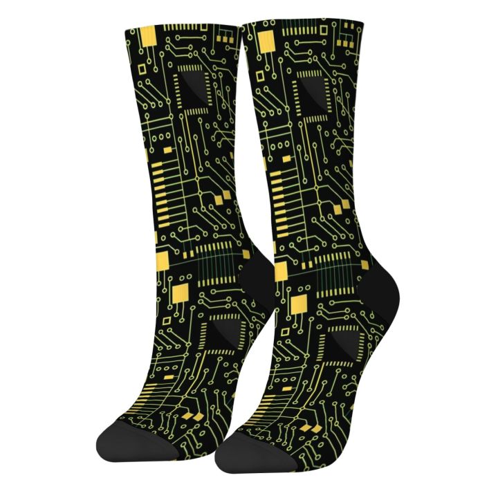 Retro%20Circuit%20Board%20Pattern%20Compression%20Socks%20Hip-Hop%20Style%20Green%20&%20Black%20Printed%20Novelty%20Perfect%20for%20Casual%20Streetwear%20or%20Gifts%20-%20Image%203