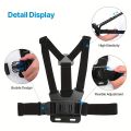 Adjustable All-in-One Action Camera Accessories Kit - Head Strap Chest Strap Mount Compatible with Hero Osmo SJCAM AKASO I.