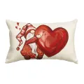 2025 1pcs Valentine'S Day Cartoon Pillow Cover Valentine'S Day Heart Striped Wedding Cushion Cover Sofa Decoration 50x30cm. 