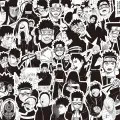 65-75PCS Black White NARUTO Anime Stickers Decoration Suitcase Scrapbooking Laptop Phone Stationery Manga Kid Sticker. 