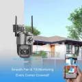 4G Sim Card CCTV PTZ Outdoor Night Vision Color Dual Lens Camera. 