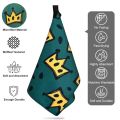 Stylish Printed Golf Towel Large Size Quick Dry Super Absorbent Waffle Fabric Quick Clean Machine Washable Suitable Golf Bags.
