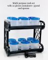 Multi Rack Set with 12-Piece Container and Spoon Collection - Ideal for Organizing Your Kitchen Essentials. 
