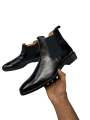 Chelsea Boots For Men Genuine Cow Leather Winter Ankle Boots Casual Formal Slip On Stylish Dress Shoes Classic Minimal Design Black. 