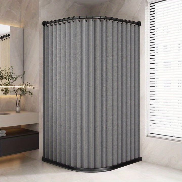 Foldable%20Magnetic%20Shower%20Curtain%20Waterproof%20Privacy%20Dry%20Wet%20Separation%20Bathroom%20Curtain%20for%20Home%20Apartment%20Dorm%20-%20Image%202