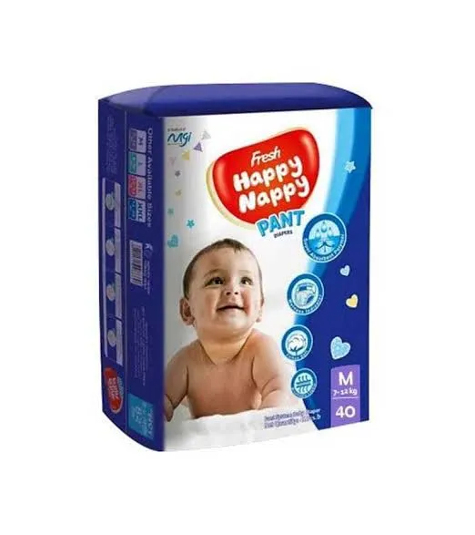 Fresh%20Happy%20Nappy%20M%20Size%20(40pcs)%20Pant%20Style%20Baby%20Diapers%20for%207-12Kg%20Babies%20-%20Image%204