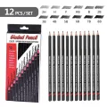 12pcs/set Drawing Pencil Pre-sharped Metal Box Packed 2H-8B Graphite Pencil Set for School Office Stationery Art Sketch Supplies. 