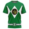 New Power Rangers Dinosaur Totem Nostalgic T-shirt for Sports and Fitness, Loose Large Size, Adult and Children's Short Sleeves.