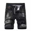 Summer Ripped Shorts Jeans Men Denim Shorts Pants Straight Stretch Casual Cool Thin Knee Length Fashion Brand Daily Trousers. 