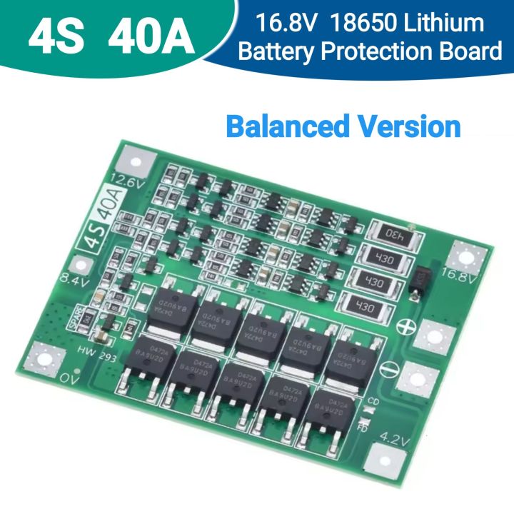4S 40A Lithium-Ion 18650 Battery Charger PCB BMS Protection Board 16.8V