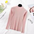 ZOKI Autumn Women Pullover Sweater Fashion Half Turtleneck Knitted Female Jumper Long Sleeve Winter Black Soft Elastic Blouse. 