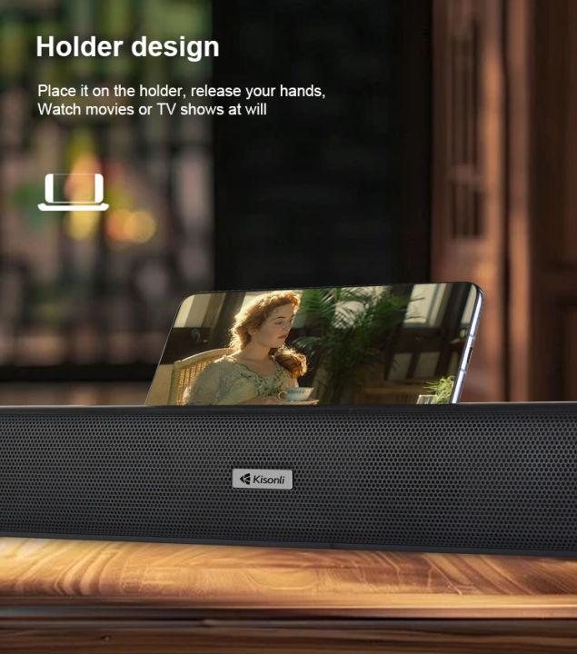 KISONLI%20LED-803%20WIRELESS%20BT%2016W%20PORTABLE%20SOUNDBAR%20SPEAKERS%20Kisonli%20LED-803%20Wireless%20Bluetooth%2016W%20Portable%20Soundbar%20Speaker%20with%20Powerful%20Stereo%20Sound,%20USB%20Playback,%20AUX%20Input%20and%20LED%20Indicator%20Light%20-%20Image%204