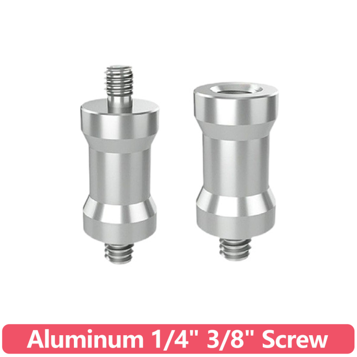 Aluminum 1/4' 3/8' Screw Adapter Converter Threaded Spigot Mount for Insta360 Camera Tripod Monopod Flash Light Stand