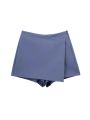 Women Fashion Pareo Style Asymmetric Shorts Skirts Vintage High Waist Side Zipper Female Skort Mujer. 