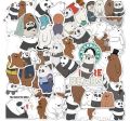 25PCS white, Grey and brown cute teddy bear stickers. 