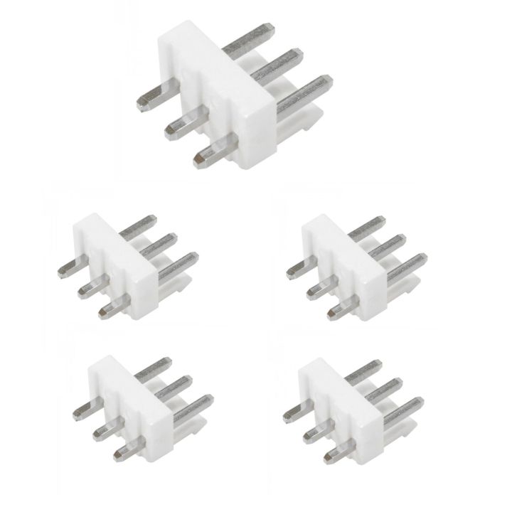5 Pcs AC/DC Fan Connector Male Socket 3 Pin Circuit Output input 3 Way PCB Mount Pin Header 3 Wire Connecting Socket Board to Wire JST VH male Base joint electric parts