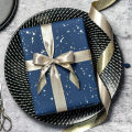 1roll Wrapping Paper Navy Blue Gold Foil Wrapping Paper Paper Suitable for Birthdays and Festivals DIY .
