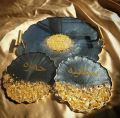 resin tray with coasters. 