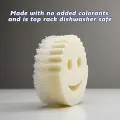 Free dual-sided scrubber + sponge (Scrub Daddy®) White smile face sponge. 