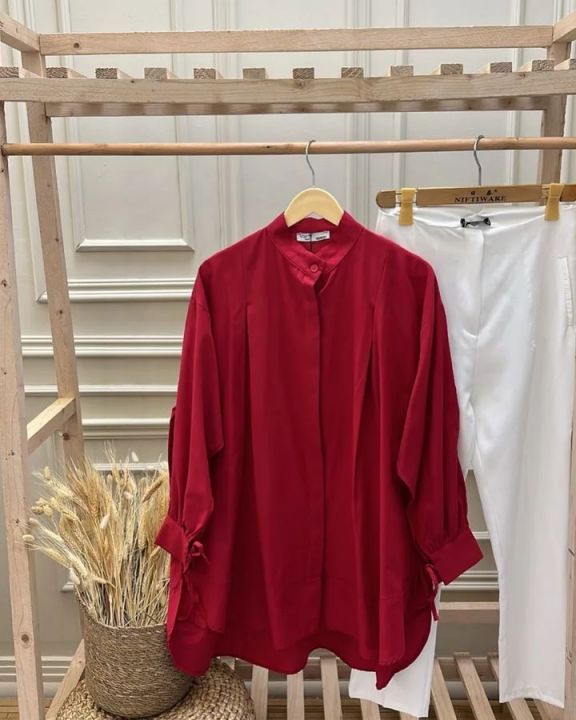 Farah Firdousi Solid-coloured button-down shirts with culottes