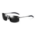 Semi Rimless Metal Frame Men Driving Sunglasses Fishing Waterpoof Polarized Sunglasses. 