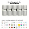 Clear Holographic Dot,Transparent Self-Adhesive Thermal Paper Rolls: 57mm X 3m, Compatible with Most Mini Printers. 