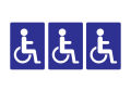 Waterproof Stickers Disabled Stickers Stickers for Disabled People (Disabled People) on Cars, Disabled Sign Stickers, 1 Sheet, 3 Stars [Code E-016]. 